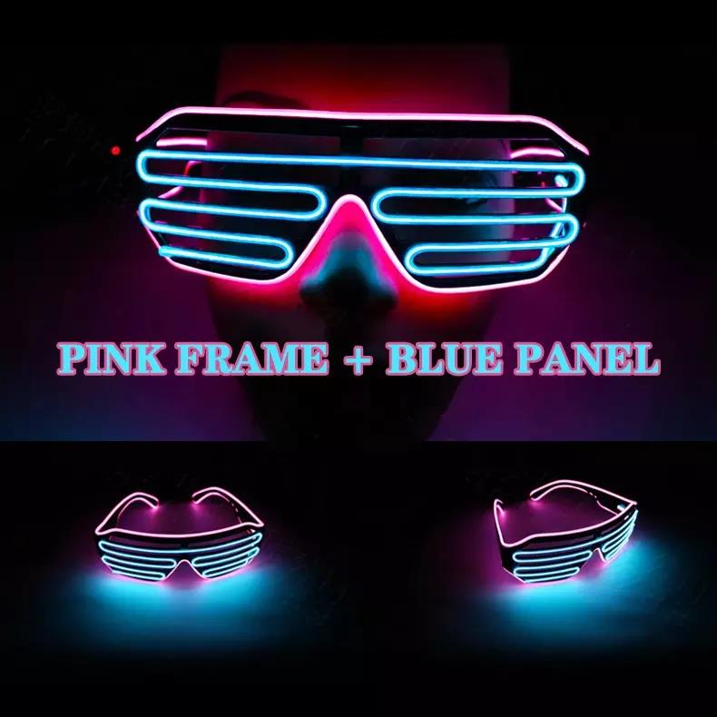 LED Leuchtende Brille - Rosa / Blau