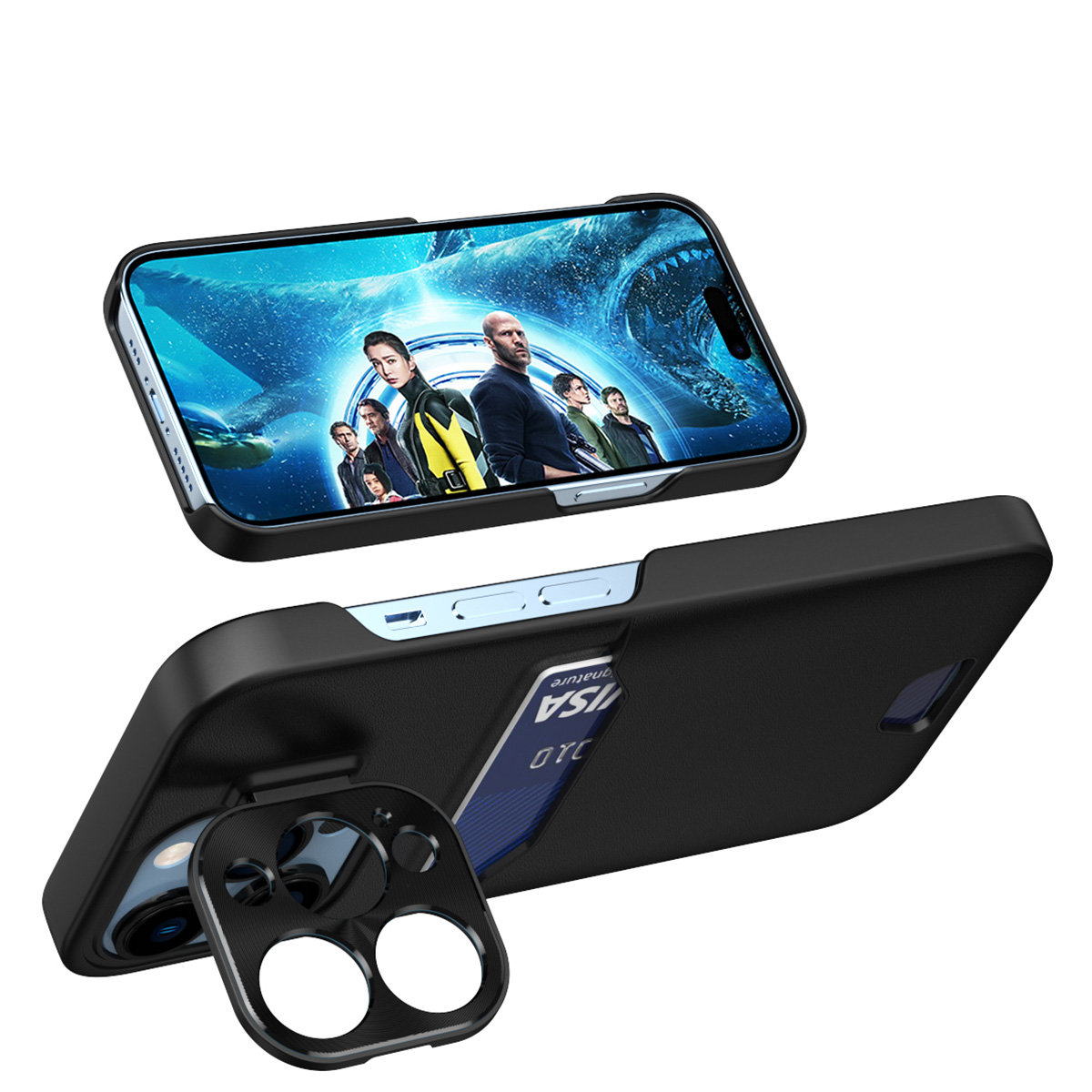 Kunstleder Stand Case für Apple iPhone 14 - Dunkelblau