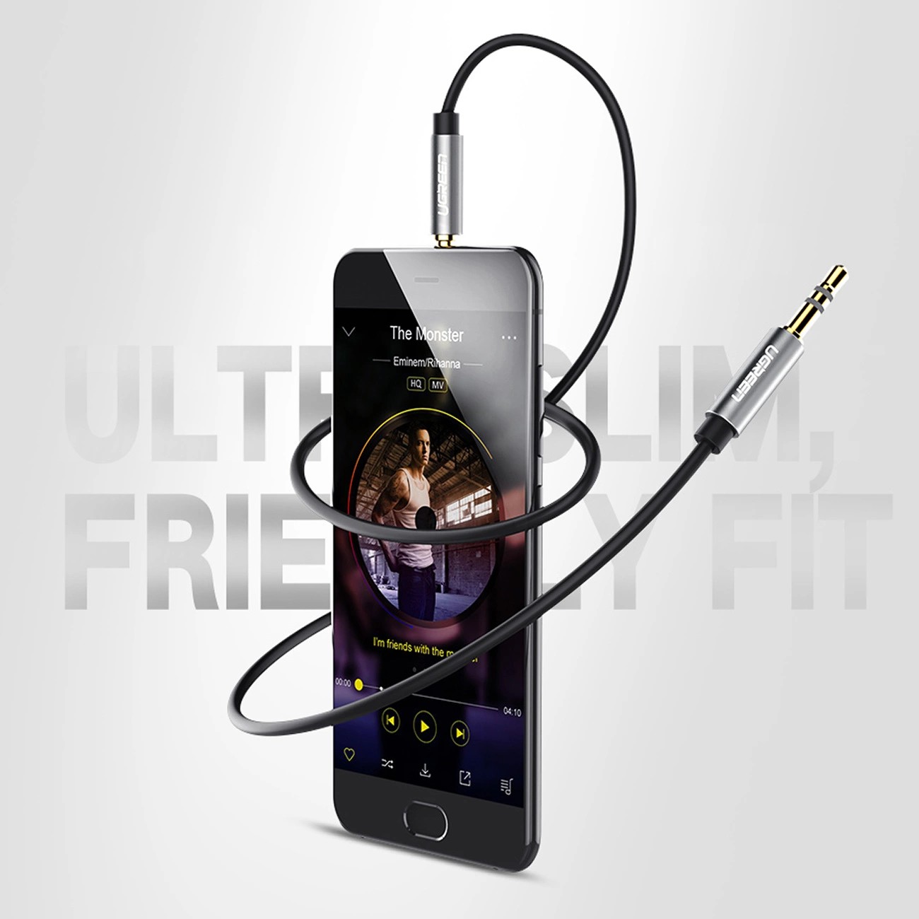 Ugreen Kabel - Audiokabel AUX Mini Jack 3,5 mm - 1m - Schwarz