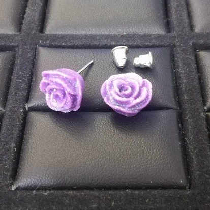 Ohrstecker Rose - Weiß