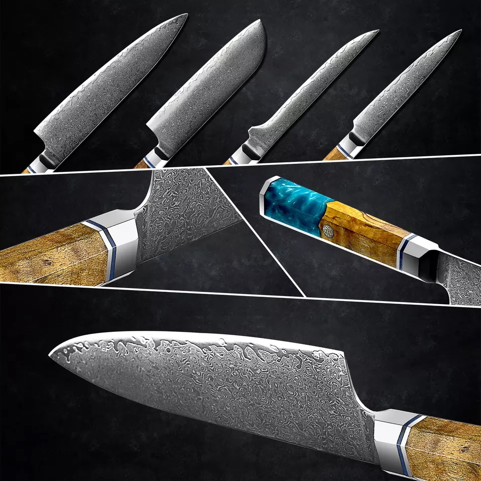 AO-20195 Damast Küchenmesser - Hackmesser