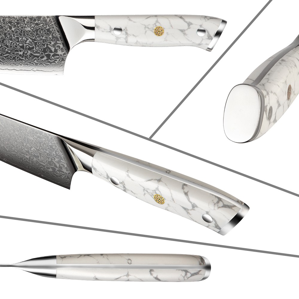 Damast Küchenmesser YU-37516 - Bread / Weiß