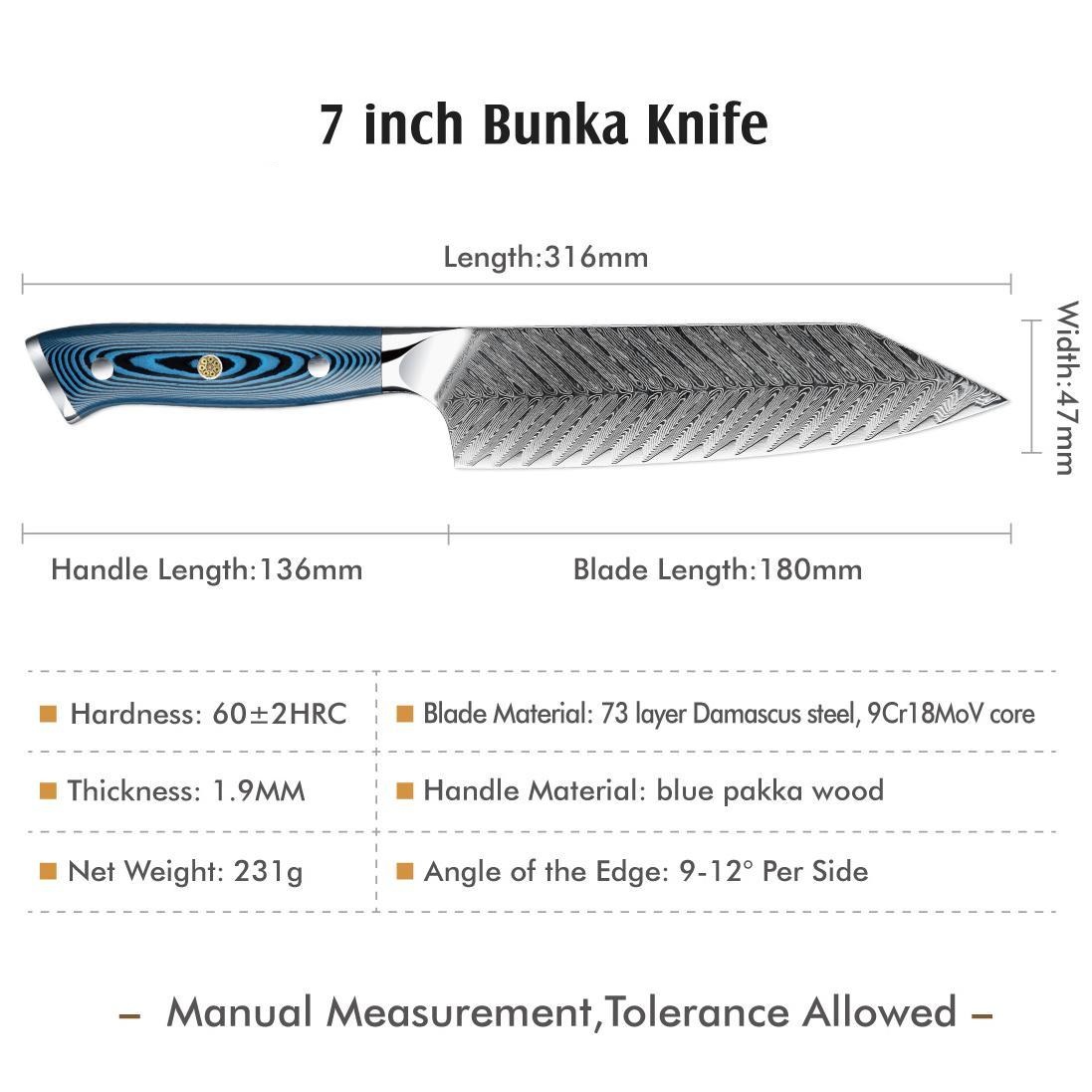 Damast Küchenmesser Set TU-37511 - Blau
