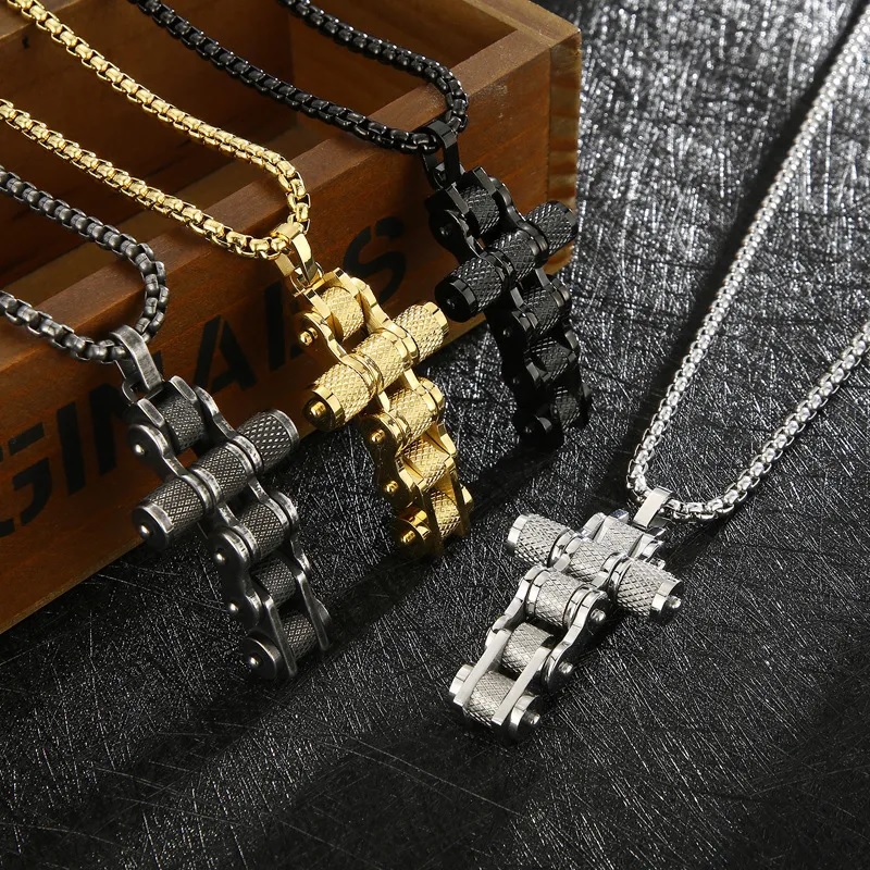 Halskette Chain Cross - Schwarz
