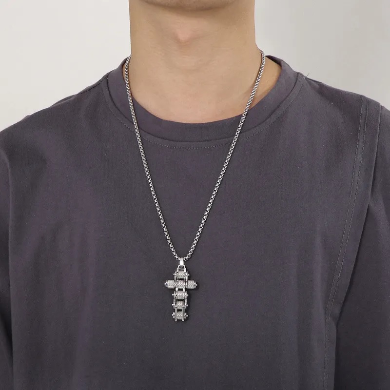 Halskette Chain Cross - Schwarz
