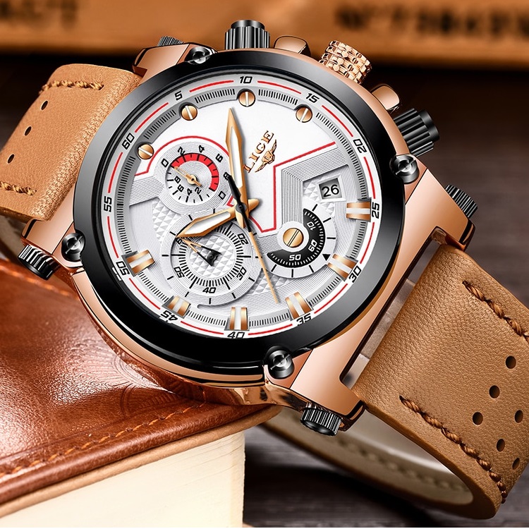 Uhr LIGE PR-4072 - Braun/Weiß