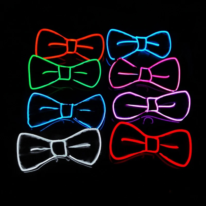 Leuchtende LED Fliege - Hellblau
