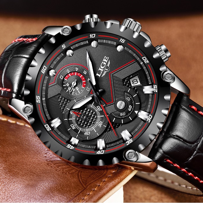 Uhr LIGE LU-4063 - Schwarz/Weiß