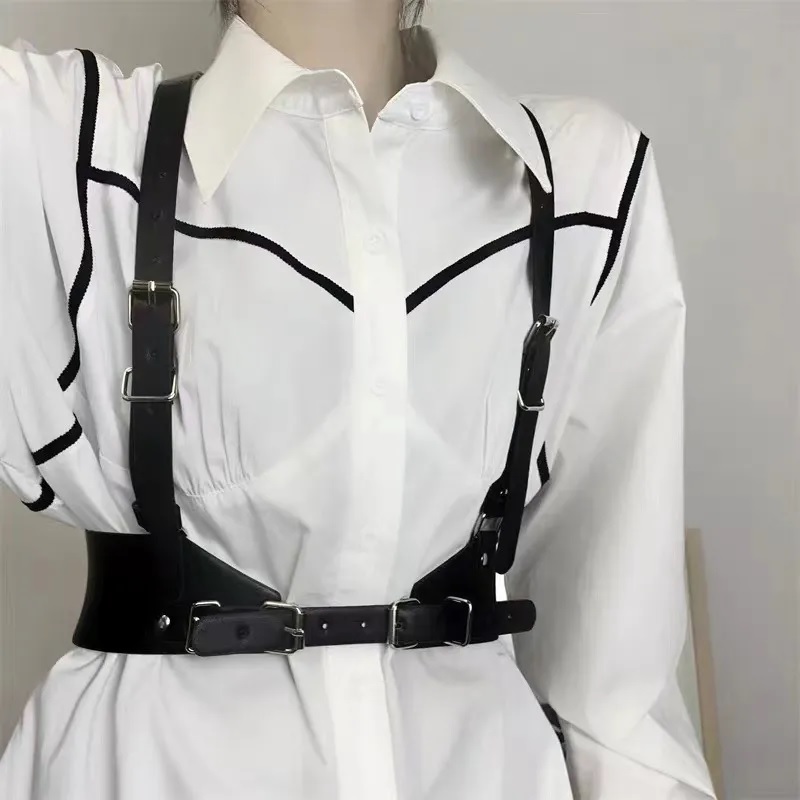 SI-33068 Damen-Kunstleder-Harness - Schwarz/L