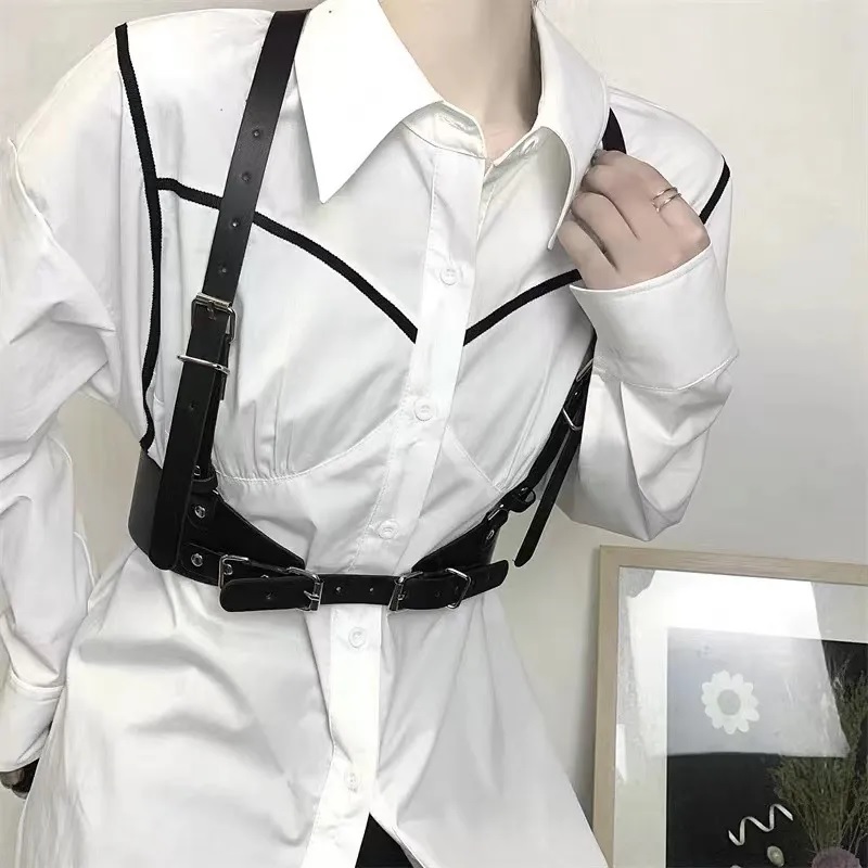 SI-33068 Damen-Kunstleder-Harness - Schwarz/L