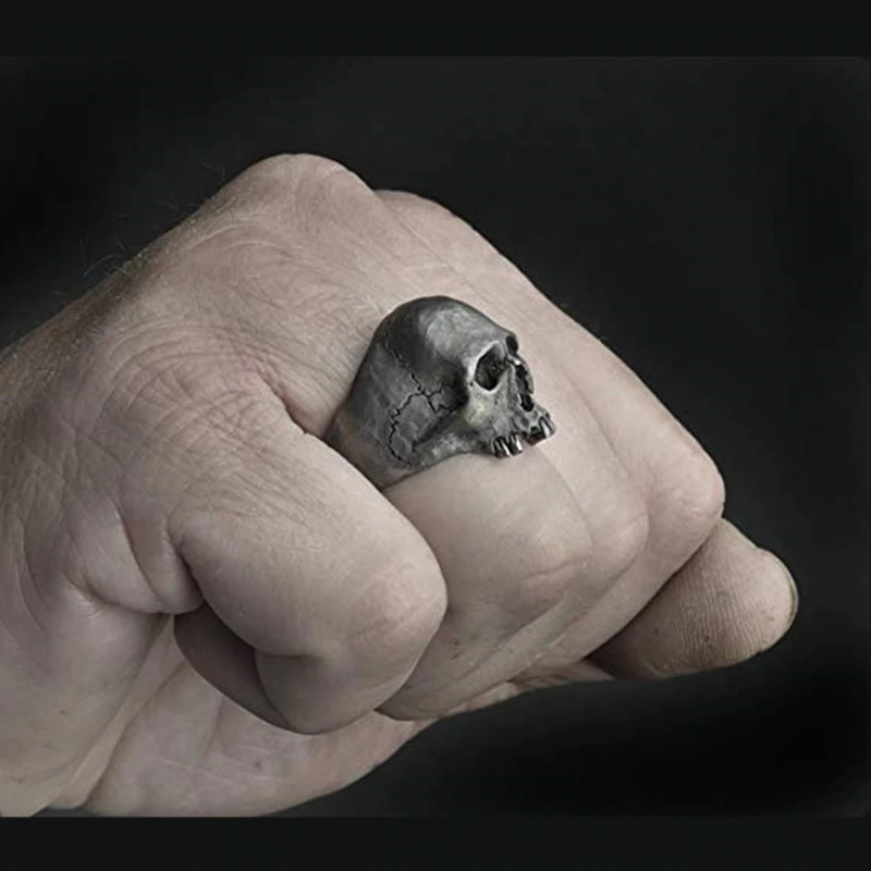 Schädel Ring-Schwarz/62mm