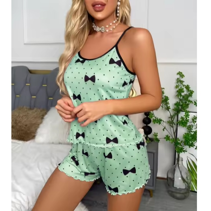 BO-30587 kurzer Damenpyjama - Rosa/M