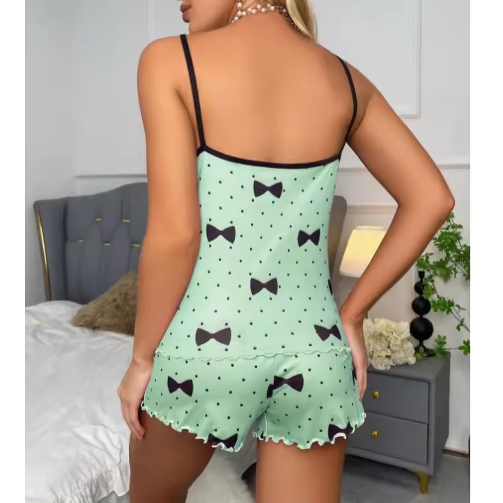 BO-30587 kurzer Damenpyjama - Rosa/M