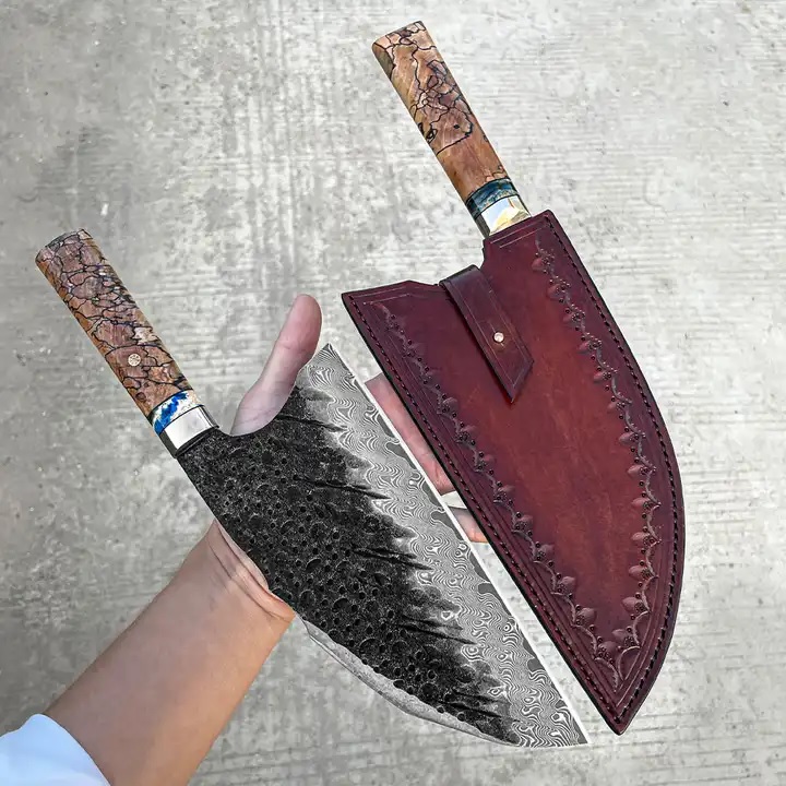 Damast-Küchenhackmesser HARAHU RO-29018 - Braun