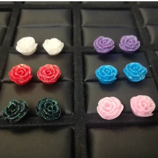 Ohrstecker Rose - Weiß