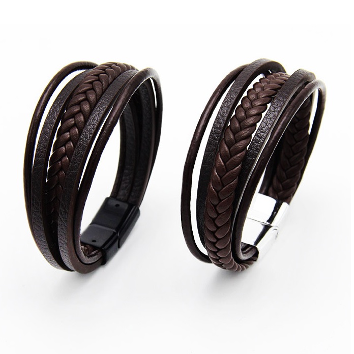 SA-18809 Herrenarmband - Schwarz/Silber