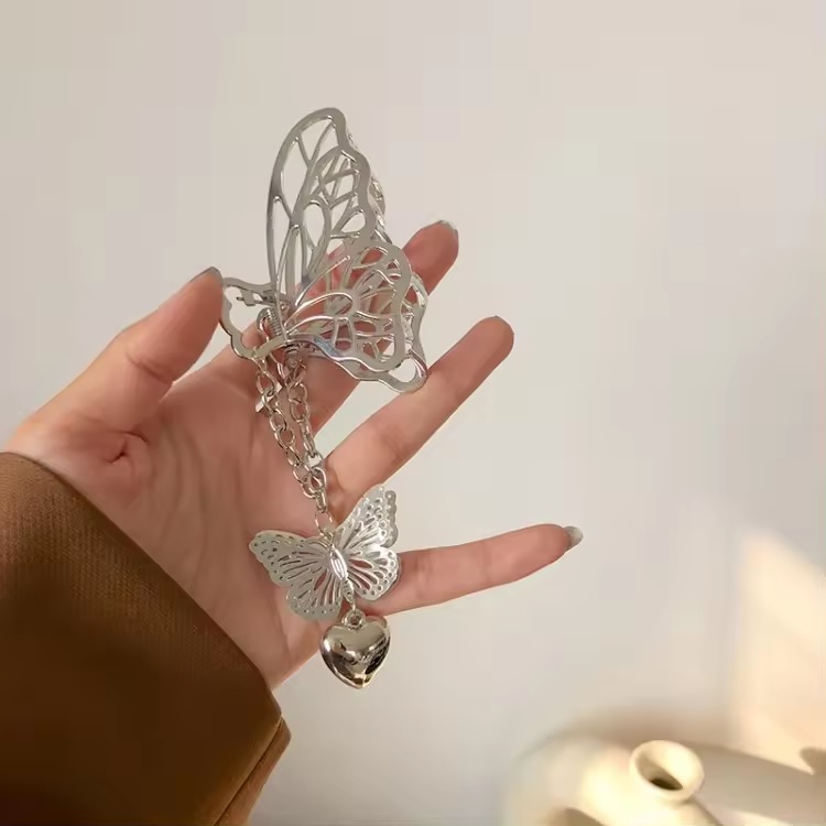 Haarklammer Butterfly - Silber