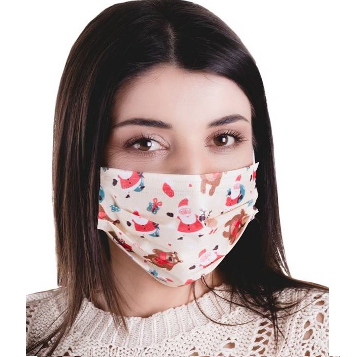 1x Weihnachtliche Einweg-Maske-Weihnachten1