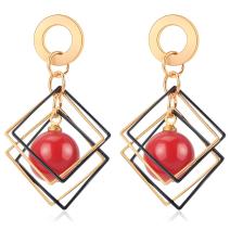 DA-27456 Ohrringe – Golden/Rot